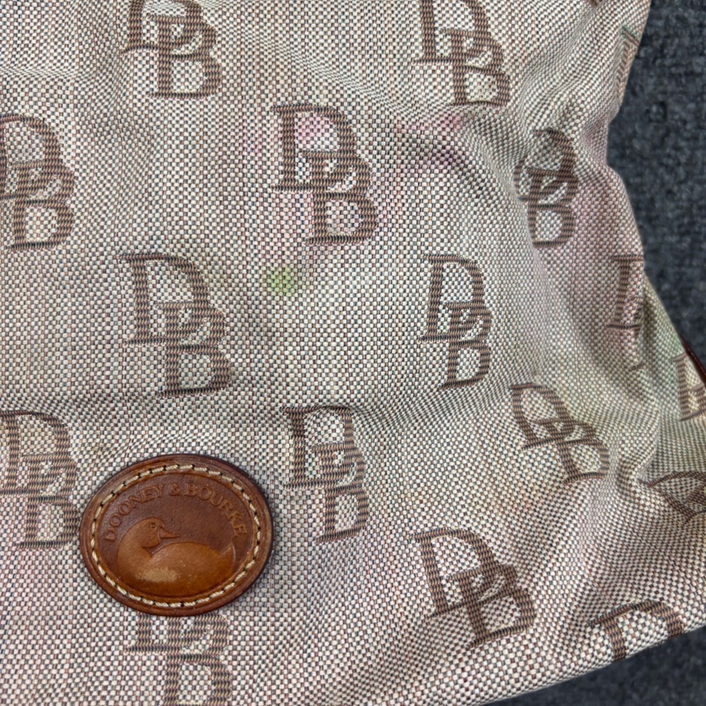 DOONEY & BOURKE Vintage Brown/Cream Hobo Bag Shoulder Bag - Picture 4 of 14